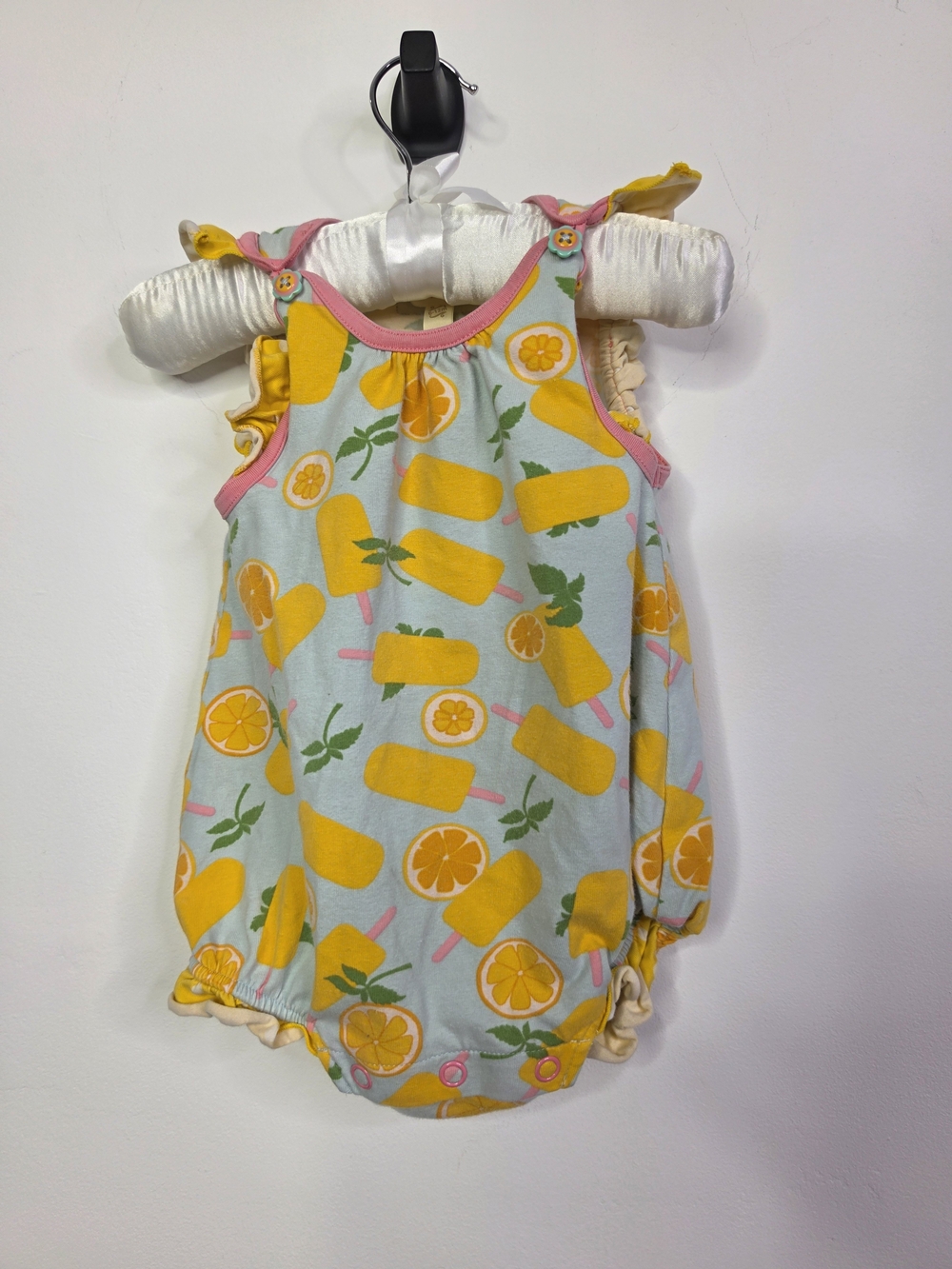 Matilda Jane Yellow Popsicle & Citrus Print Baby One-Piece